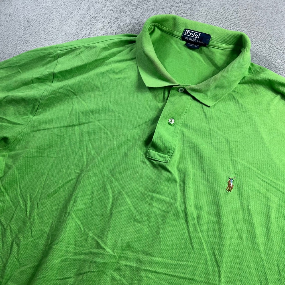 Polo Ralph Lauren Mens 3XLT Tall Lime Green Pima Cotton Short Sleeve Polo Shirt
